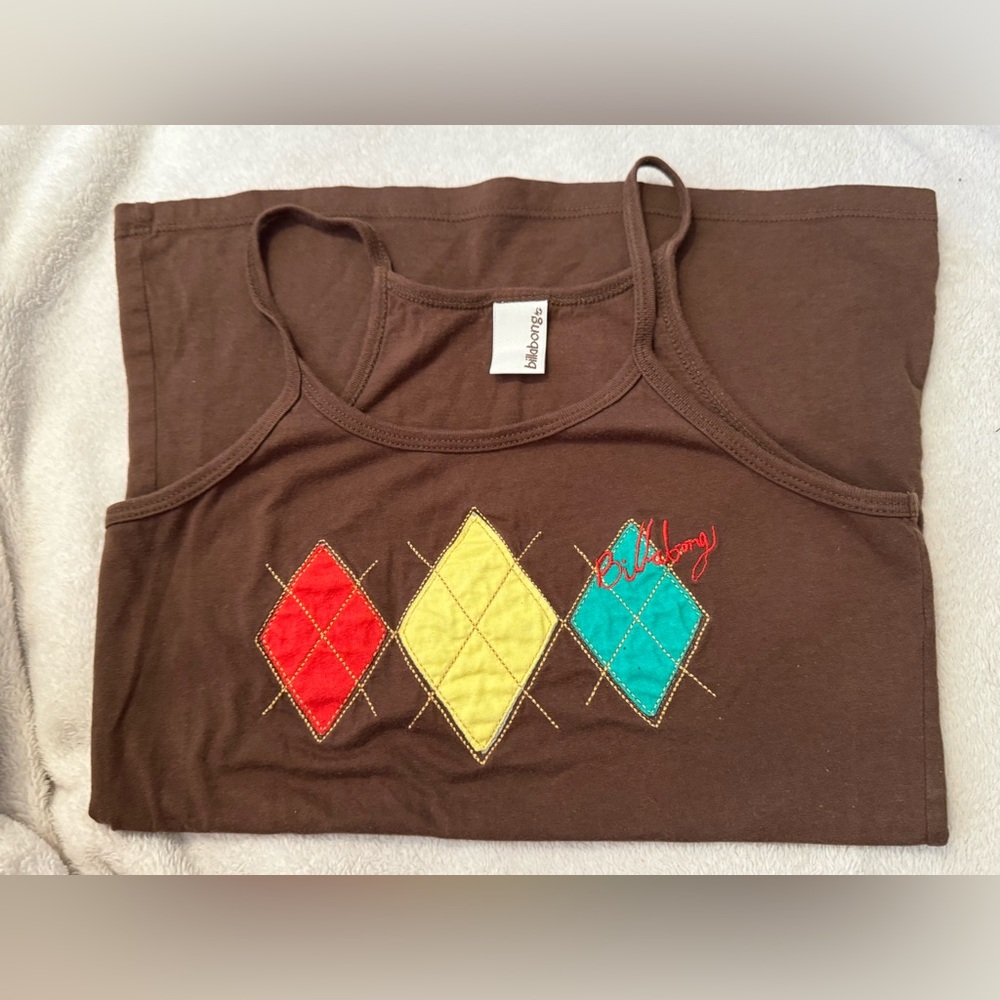 Billabong Brown Tank Top Y2K